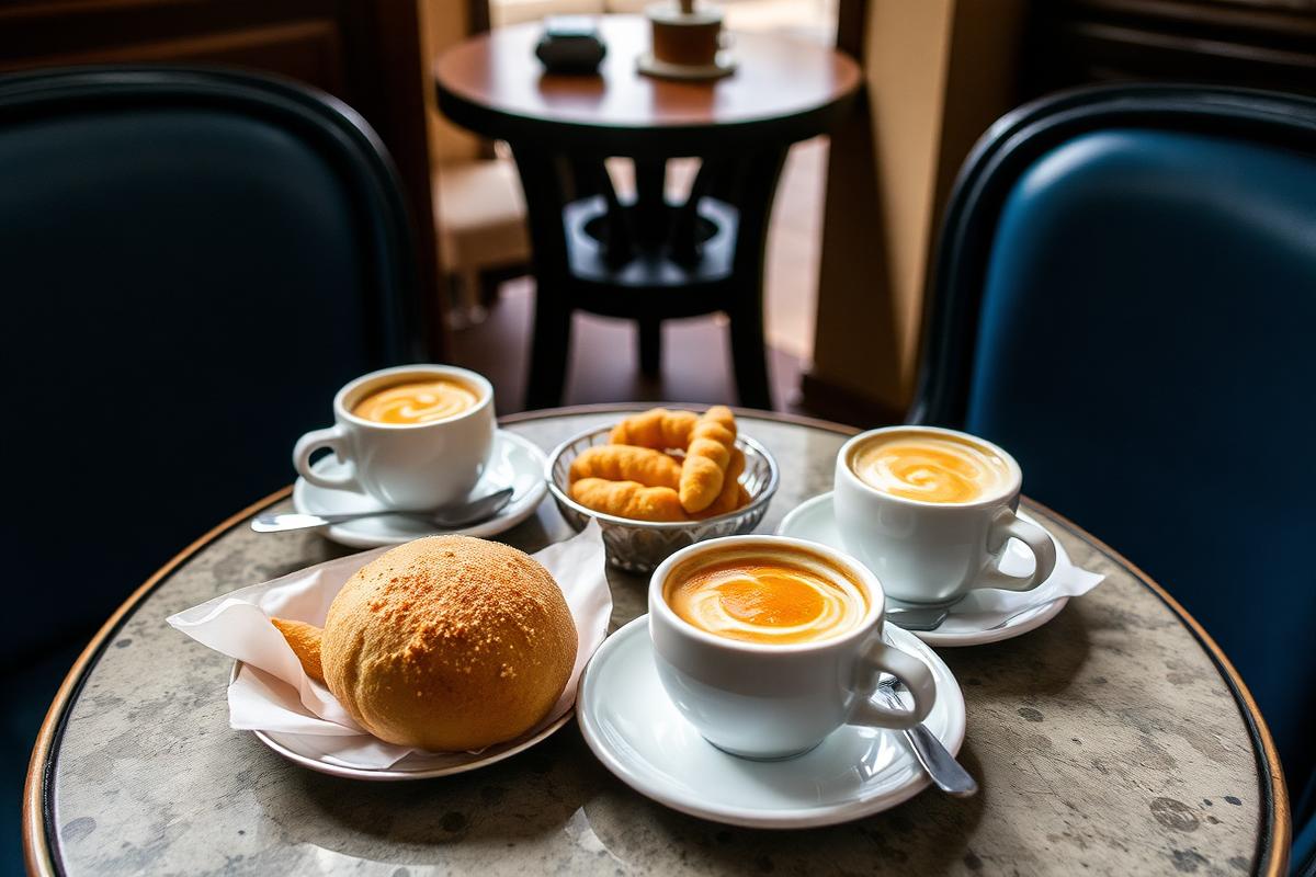 Café colonial com bolos e pães de queijo em Sousas