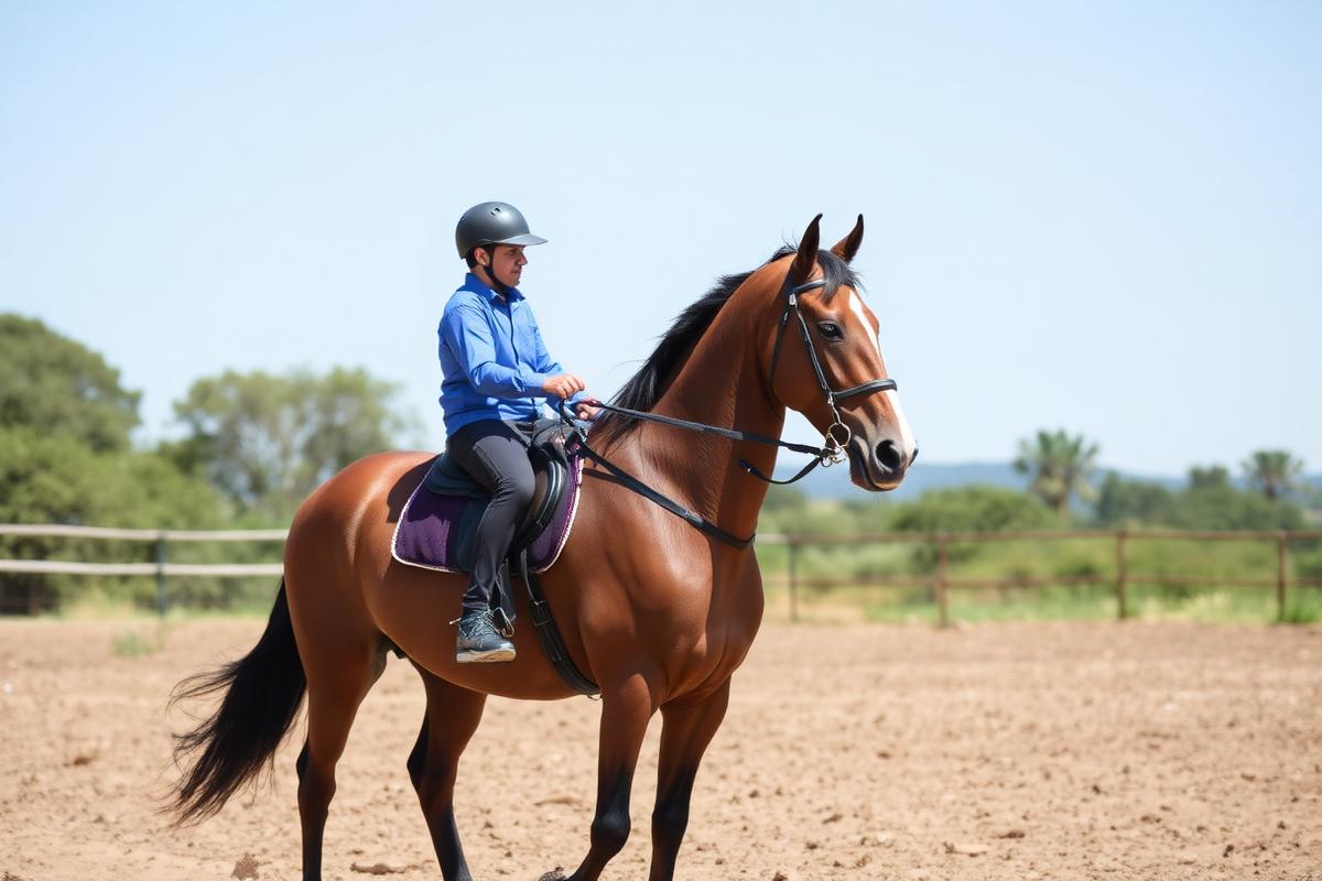 Aula de equitação para iniciantes no haras